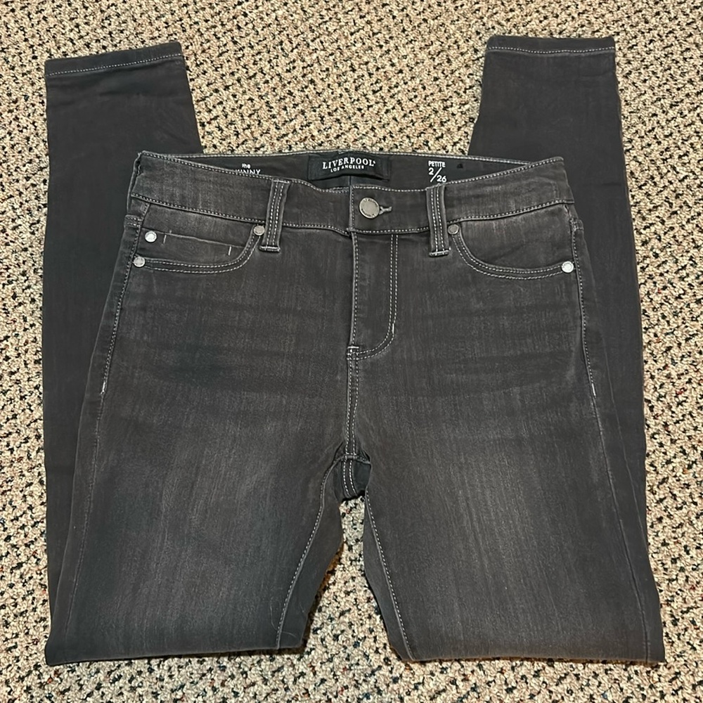 NWOT LIVERPOOL gray jeans. Size 26 petite. Fab Fit Fun.